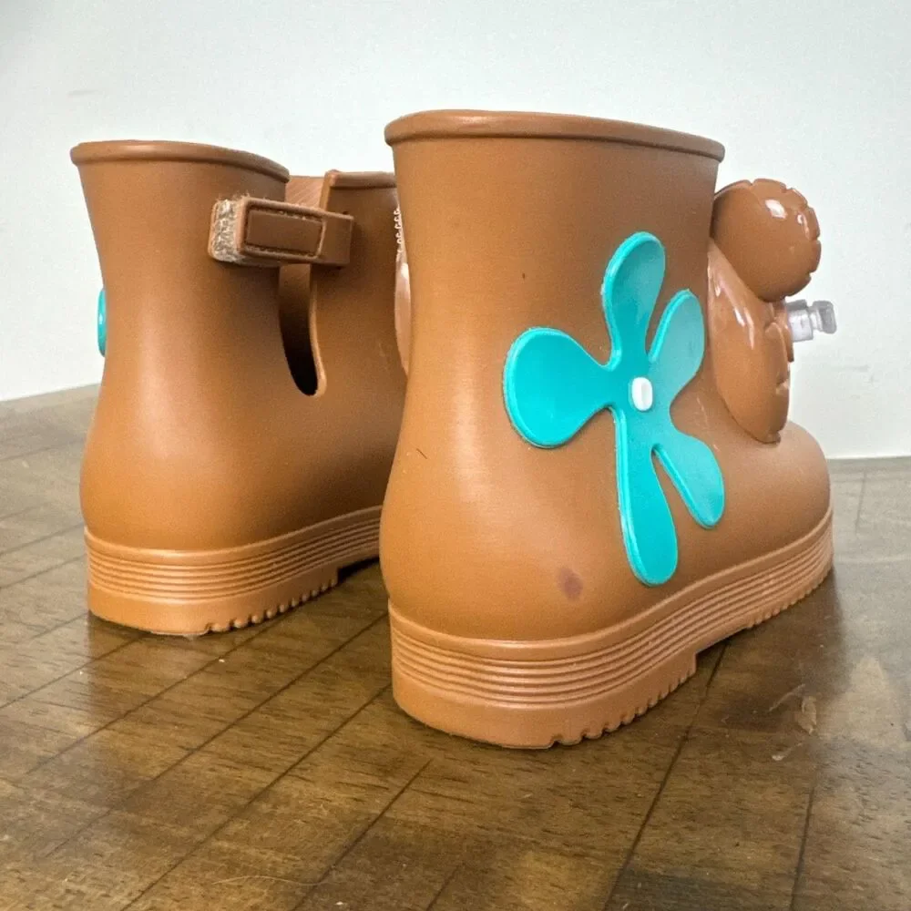 Mini Melissa Jeremy Scott Bear Rain Boots Toddler US 7/8 Brown Rubber Boots